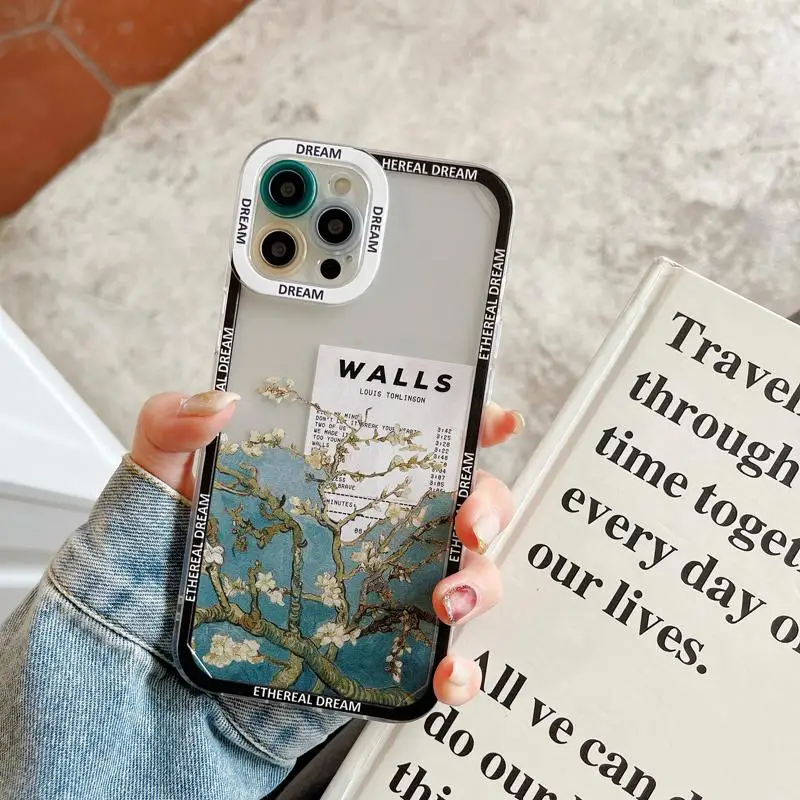 Van Gogh Starry Night Art Aesthetic Blue Wave Soft Clear Phone Case Back Cover Skin