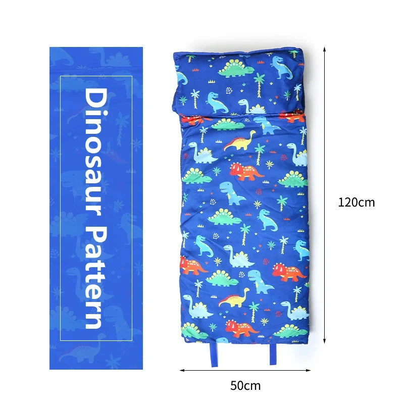 Toddler Baby Sleeping Bag with Pillow and Cotton Qulit Soft for Kids Preschool Travel Nap Mat Boys Girls Bedding Baby Sleep Sack