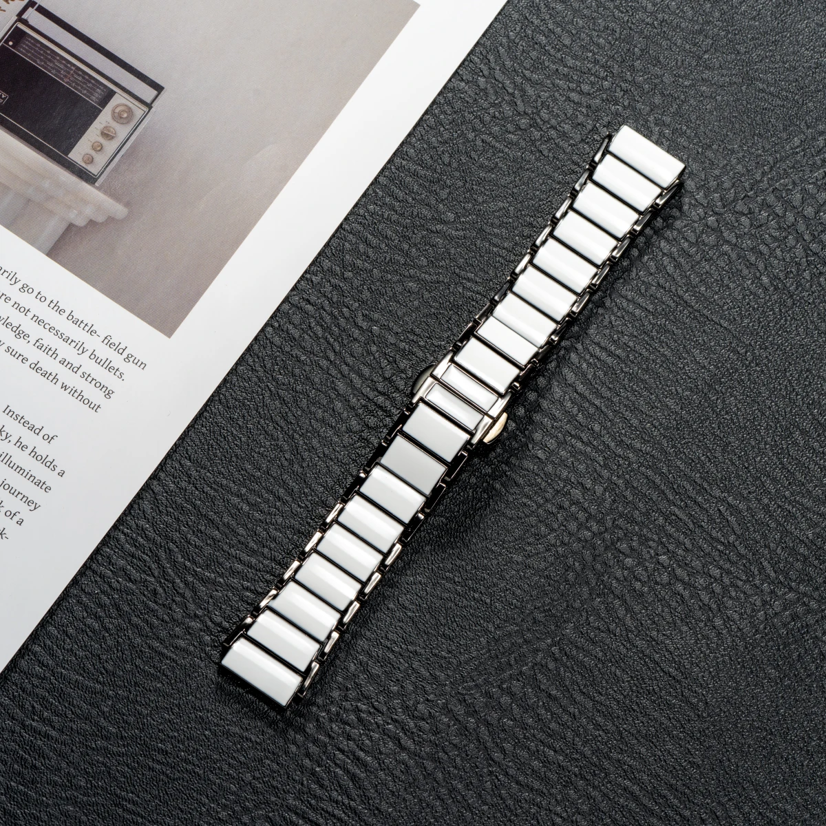 Premium 18mm Ceramic Watch Strap with Durable Metal Butterfly Buckle