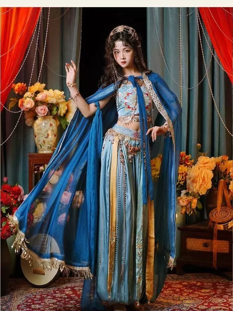 

Exotic Hanfu Women's Western Regions Goddess Dancing Clothing Improved Han Element Ancient Costume Complete Set Dunhuang Dress