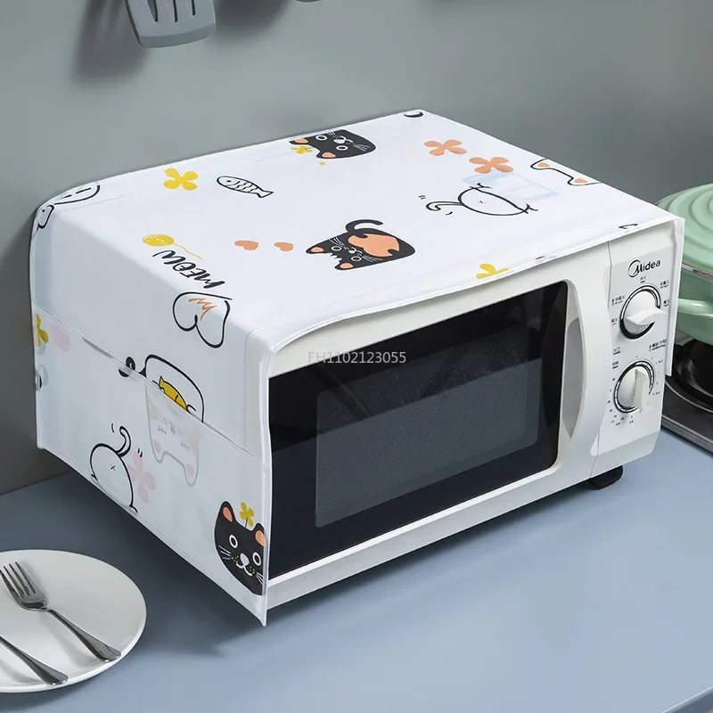 Cartoon Graphics Printed Cute Microwave Dust-proof Oven Cover Hanging Bag Dust-proof Cover Microwave Protective Cover
