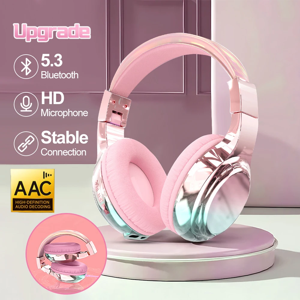 Wireless Headset Bluetooth Headset For Girls Cute Cat Ear Gaming