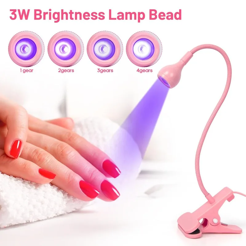 Gel Nail Polish Drying UV Lamp USB Mini Lamp Nail Enhancement UV Glue Curing Lamp Flexible Nail Clip and Pedicure Tool 2
