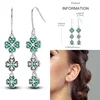 925 Silver Star Round Hoop Earrings Colorful Zirconia Sterling Geometry Circle Four Leaf Clover Earrings for Women Jewelry Gift