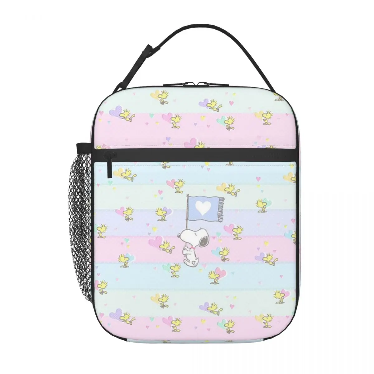 thumbnail image 1 of Bolsa de almuerzo con aislamiento térmico personalizada con diseño de Charlie Brown y hojas rastrilladas, lonchera reutilizable para mujeres, bolsas de mano para guardar alimentos para niños, 1 of 5