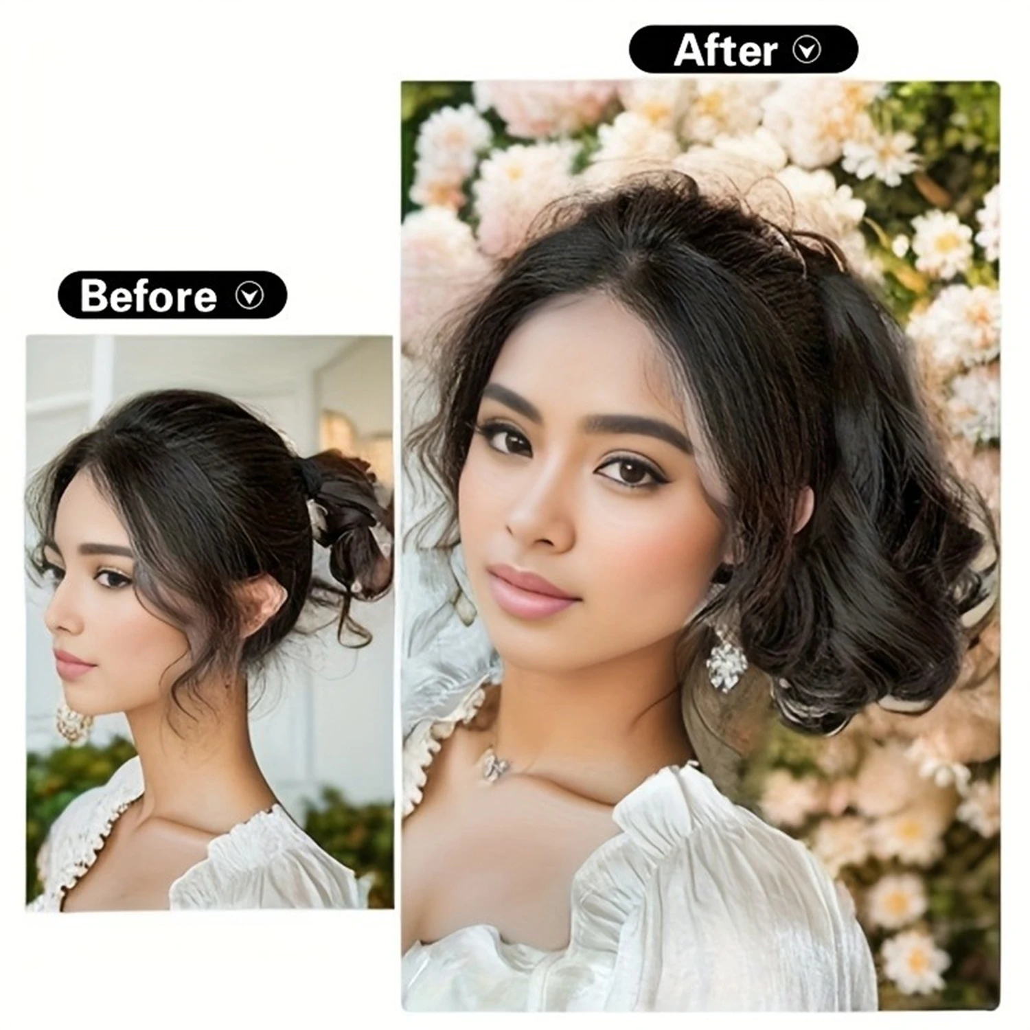 Synthetic 10Inch Ponytail Pear blossom wave small Claw Clip Ponytail Short Curly Ponytail Ladies Hair Clip for Women