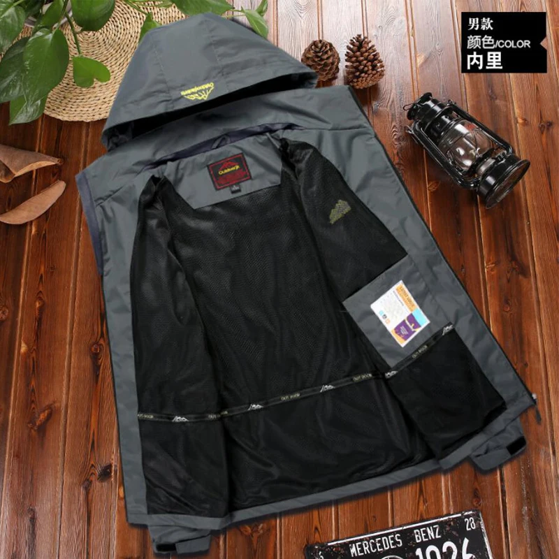 Outdoor Windbreaker Jackets Hiking Camping RainJack Spring Summer Autumn Waterproof Jacket Men Women Breathable Coat Plus 8XL
