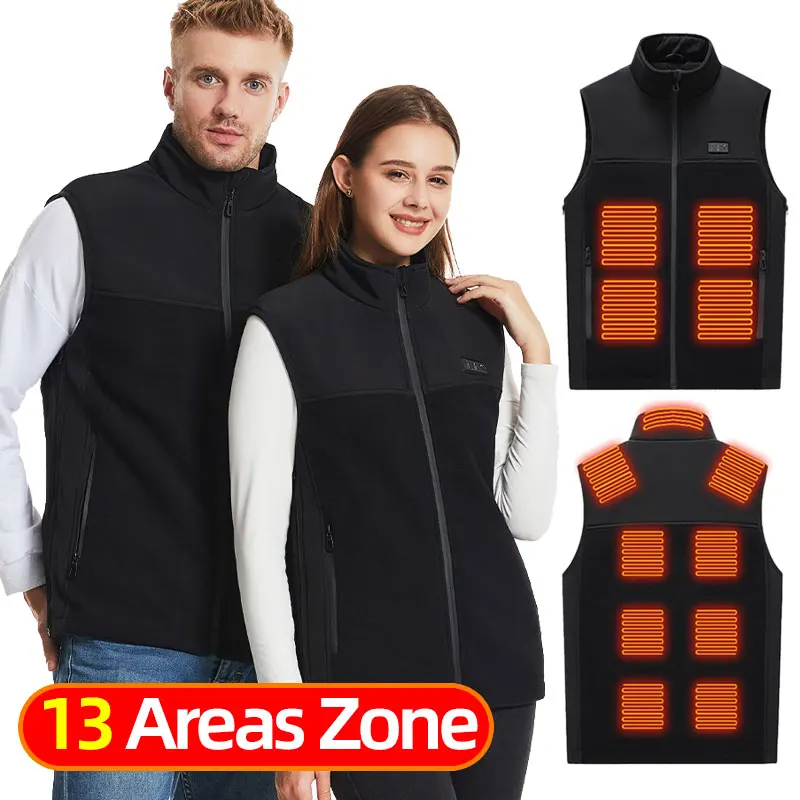 Fleece Heated Vest Men Usb Rechargeable Electric Self Heating Vest Women Warming Heated Jacket Outdoor Hunting Heating Clothing 15 zone washable electric heating vest heating jacket heated vest