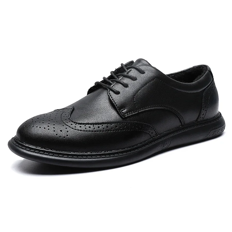 Italian Mens Genuine Leather Dress Shoes Brogue Outdoor Wedding Shoes Men Formal Casual Luxury Brand Work Office Shoe
