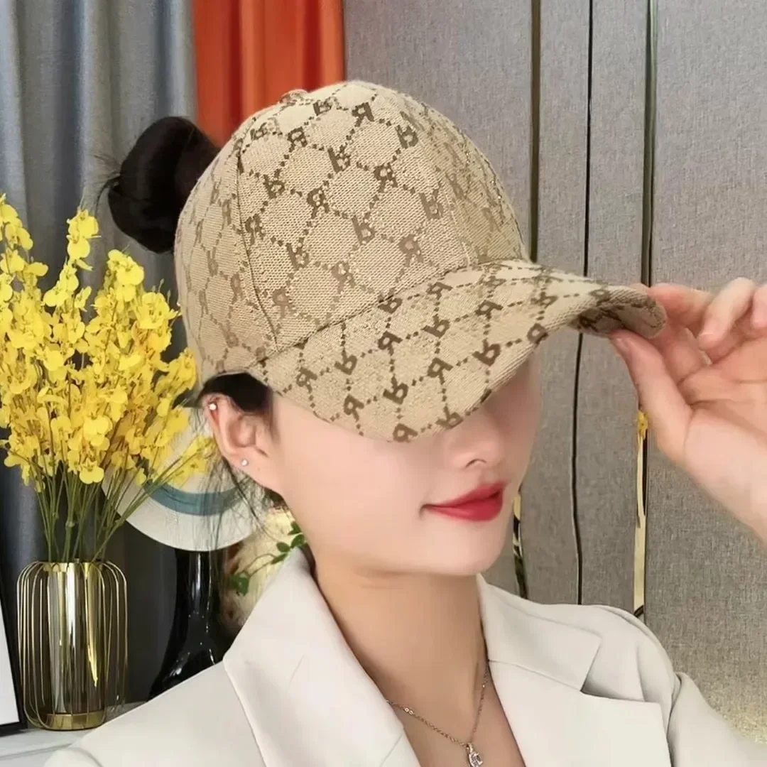 Women Baseball Hats Fashion Letters Empty Top Hat female Outdoor Sports Youth Sunshade Hat Summer Can Tie High Ponytail