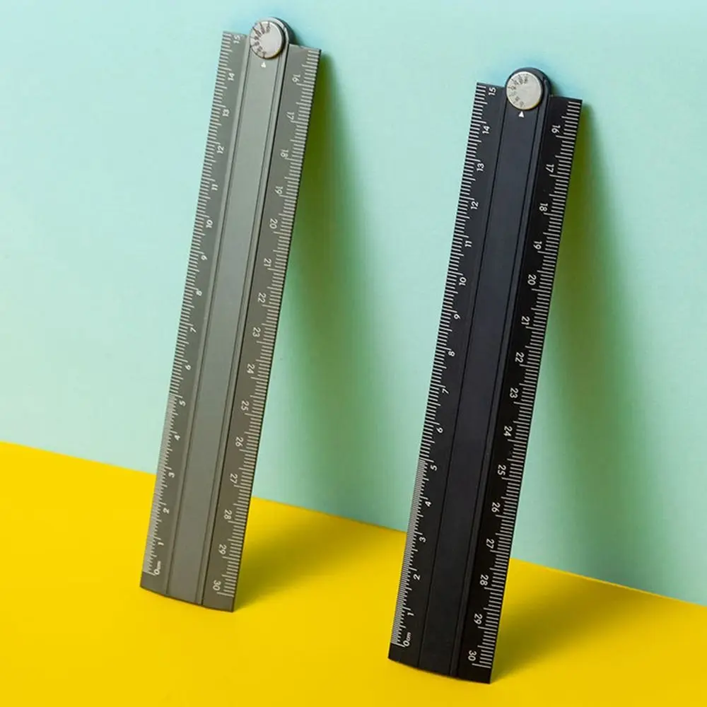 간편한 30cm 접이식 자, 그림 그리기 측정 도구, 알루미늄 합금 직선 자, 다기능 문구 자, 학생용