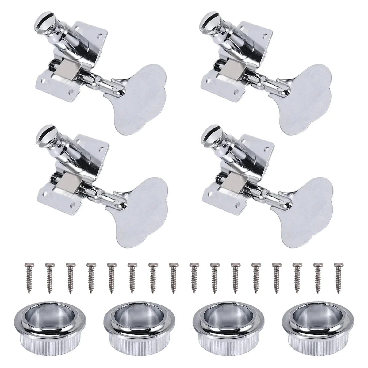 Guitar Tuning Pegs Guitar Tuning Pegs Electric Bass Tuner Peg Guitar Open Gear Tuning Pegs Machine Heads for Fender Jazz Bass Silver 4Pcs