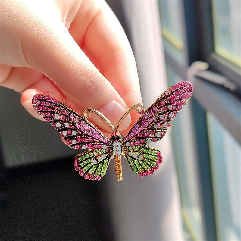 Butterfly Zircon Brooches For Women Shiny Crystal Lapel Brooch Pin Clothing Jewelry Accessories