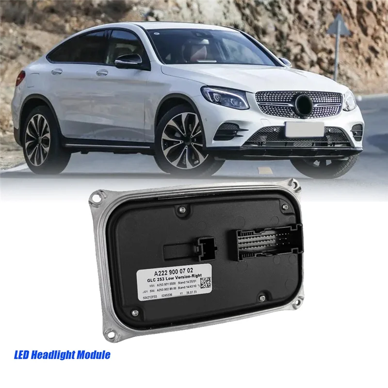 A2229004812 메르세데스 벤츠 GLC X253 W253 2015-2019 부품용 우측 LED 헤드라이트 프로그래밍 가능 제어 유닛 모듈 밸러스트