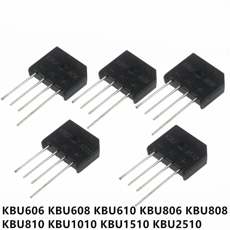5PCS KBU808 KBU1010 KBU1510 KBU2510 KBU3510 8A 10A 15A 25A 35A 800V 1000V 1KV DIP 4pin SILICON BRIDGE RECTIFIERS