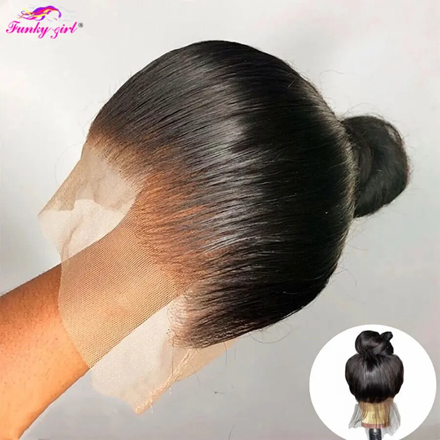 

360 Bone Straight Human Hair 34inch Lace Frontal Wig 4x4 Lace Wigs For Women Pre Plucked With Baby Hair 360 Lace Front Wigs