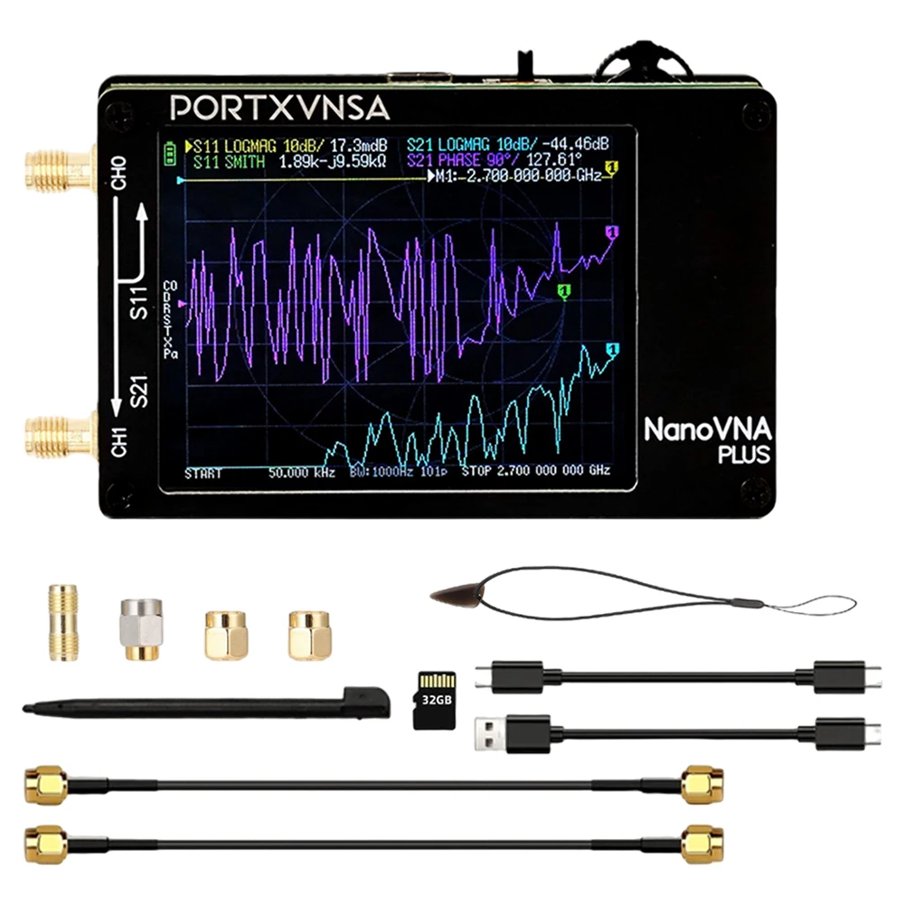 50Khz-2.7Ghz 스펙트럼 분석기 MF VHF UHF 안테나 테스트 분석기 1000mAh 네트워크 안테나 분석기 반사 측정 도구