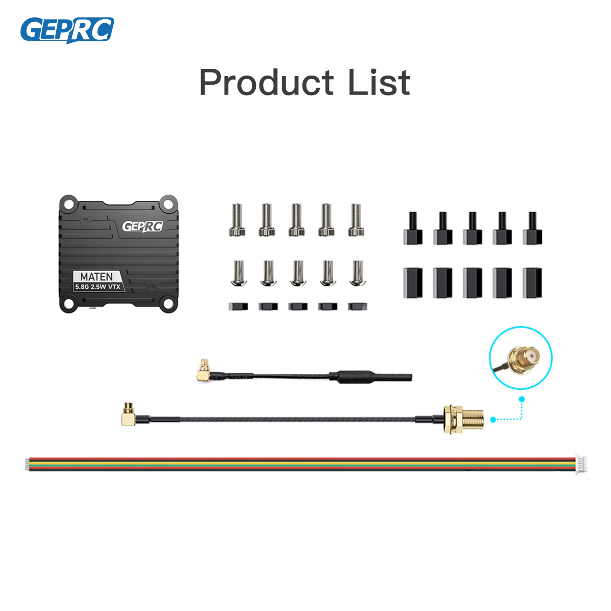 GEPRC MATEN 5.8G 2.5W 1.6W VTX 2500mW Transmitter Transmitting Module 7V-36V Built in Microphone for FPV Long Range Racing Drone thumbnail 6