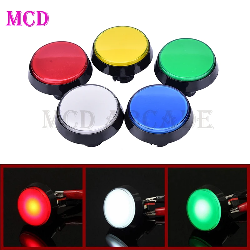 Pulsante Arcade Rotondo Grande Da 60Mm Con Luce A Led 5V/12V Illuminato Con Microinterruttore Led Blub Per Giochi Di Combattimento Arcade