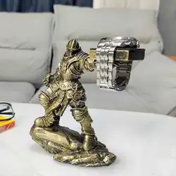 Black Warrior Figurine Watch Charging Stand and Holder (One Hand Coppery)