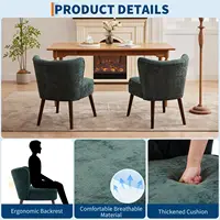 Удобное одноместное кресло для гостиной, спальни, офиса, столовой, туалетного столика, современное акцентное кресло, кресло с деревянными ножками — изображение 5