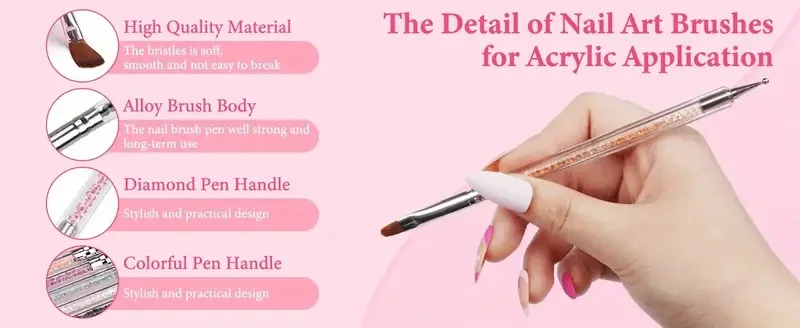 Acrylic Nail Brushes and Dappen Dish Set