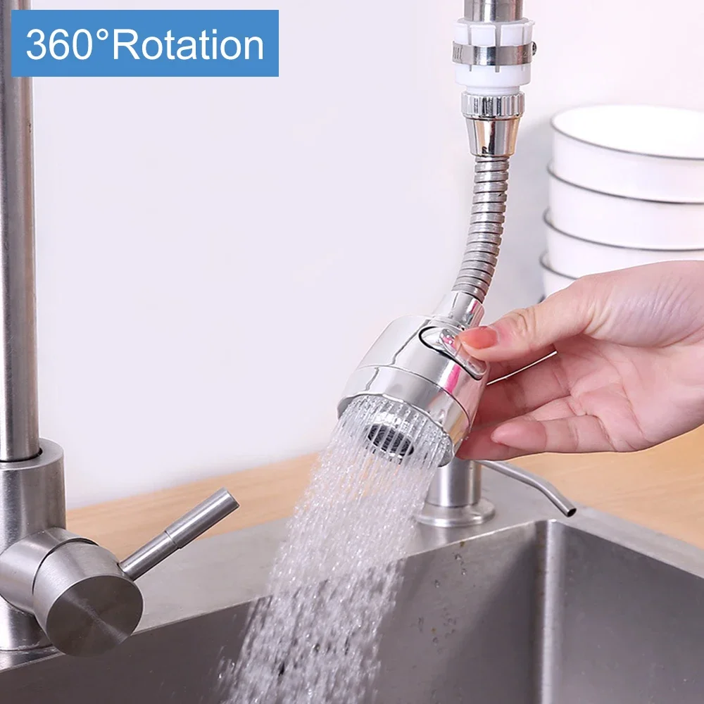 Kitchen Stainless Steel Faucet Sprinkler Water-saving Device Lengthening Rotating Splash Proof Sprinkler Spray Extender Bubbler 3