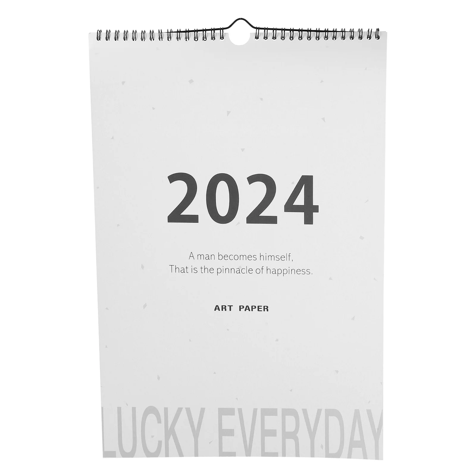 2024 Wall-mounted Calendar A3 Planner Work Punch (Happiness Edition) (20239-202412) Clear Printed Office Paper Delicate Small imitation bamboo 2024 wall calendar zodiac dragon calendars rattan paper delicate