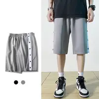 Second off Full Open Breasted Shorts Men's Summer Versatile American Basketball Loose plus Size Medical Care Thin Side Open Pant 2