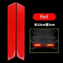 2pcs Car Bumper Reflective Strips Car Stickers Decal Warning Reflective Tape Strips Auto Reflector Stickers Safety Mark Upgrade