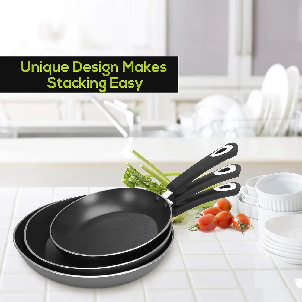 Non-stick Frying Pan Set - 3 Pieces (8 Inch / 9.5 Inch / 11 Inch