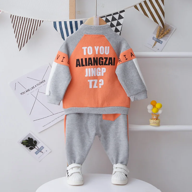 

Zip Contrast Full Kids Tracksuit Toddler and Baby Girls Boys Hoodie + Sweatpant Sets Children Outfits Spring Autumn 1-5 Years