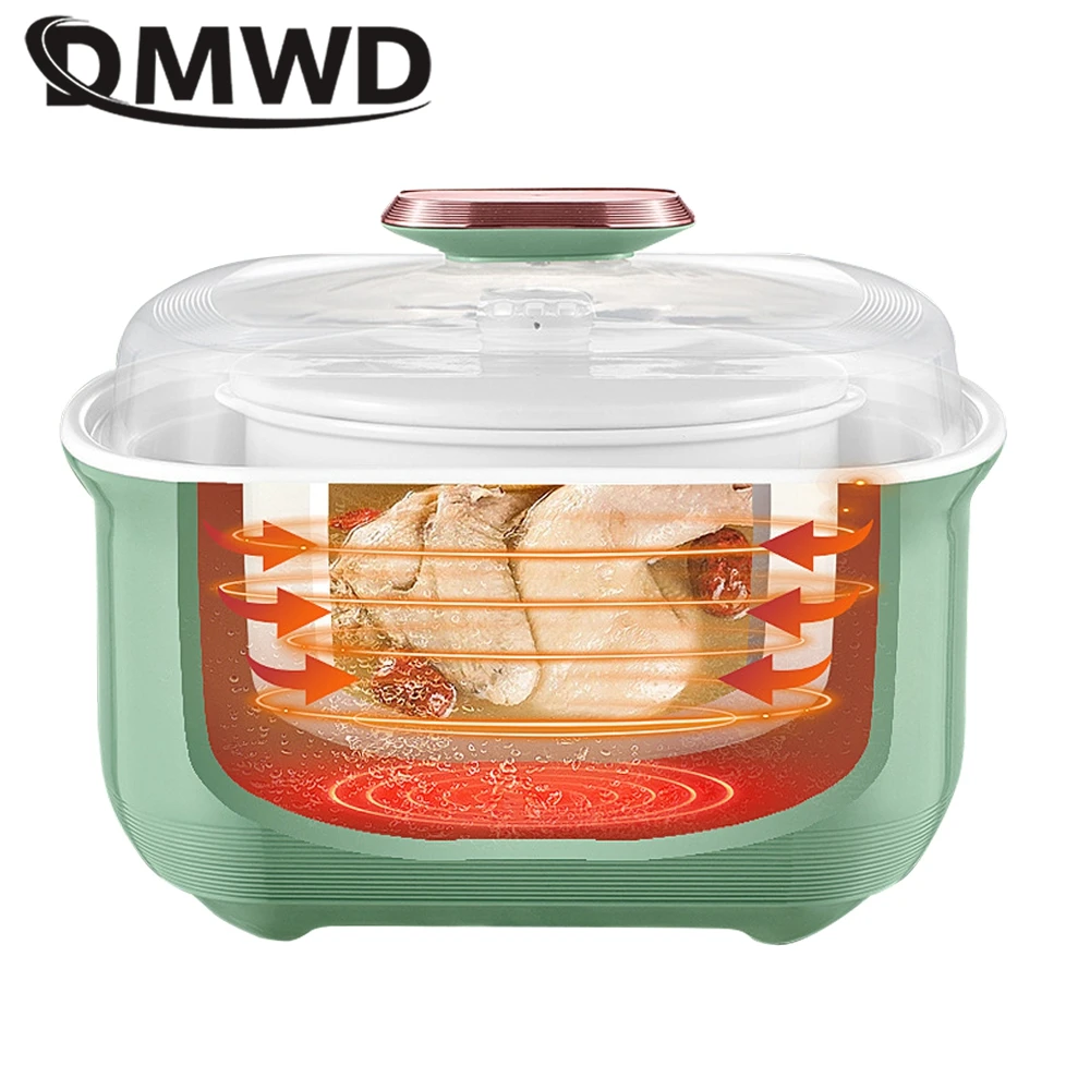 2L Electric Slow Cooker Stew Soup Pot Casserole Porridge Bird's Nest Cooking Machine Dessert Maker Breakfast Maker Ceramic Liner