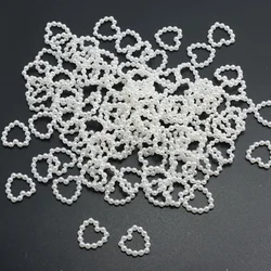 Elegant Heart - Shaped Pearl Nail Art Charms - 100 Pieces for DIY Crafts and Accessories (Ivory)