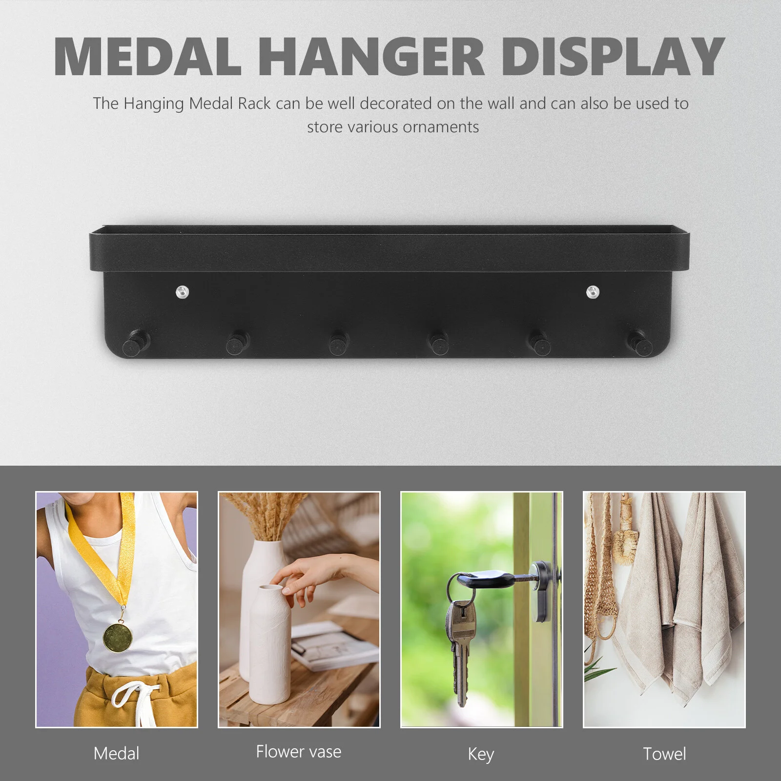 Trophy Medal Holder Wall-mounted Storage Shelf