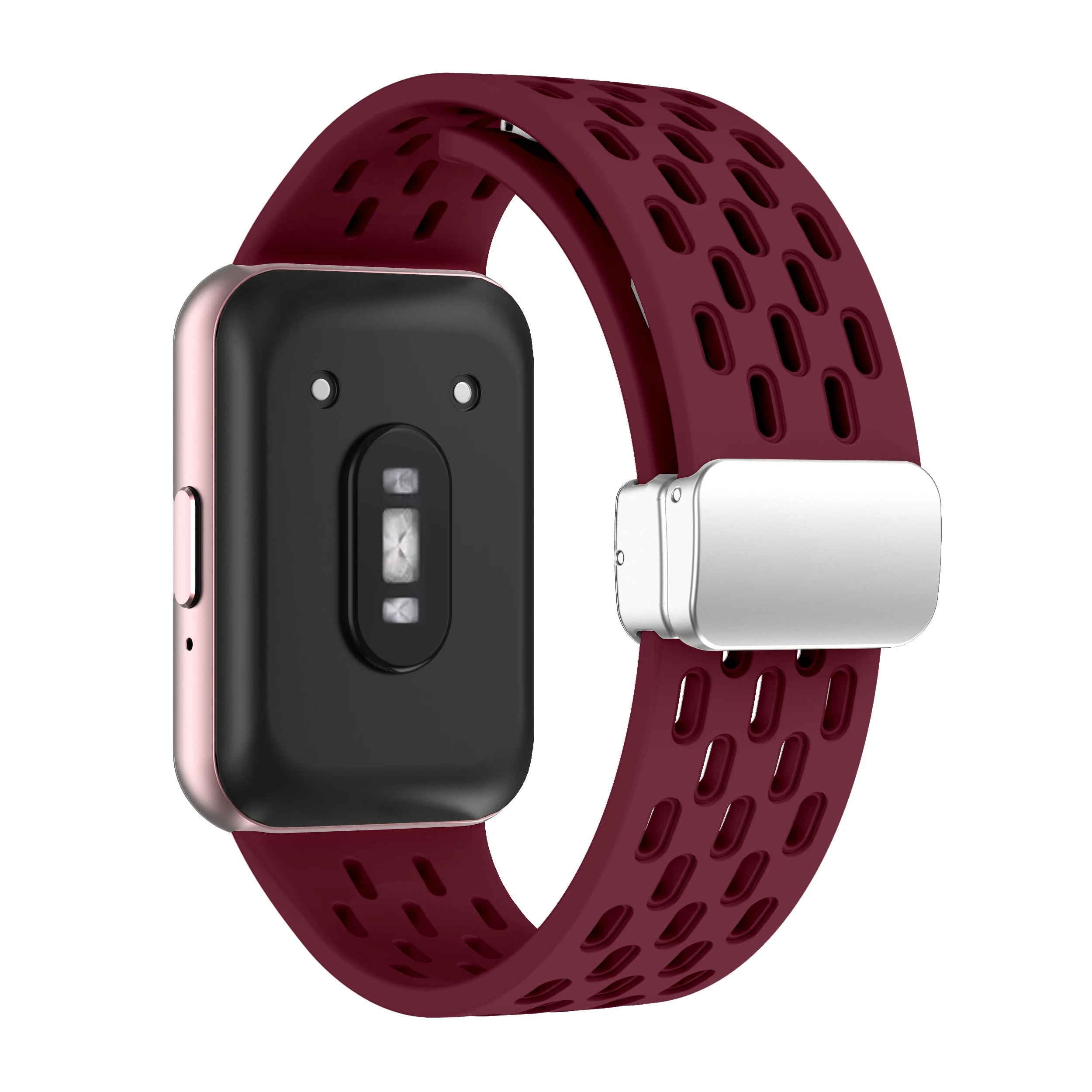 Magnetic Strap with TPU Case - Breathable Silicone Bracelet and Metal Buckle