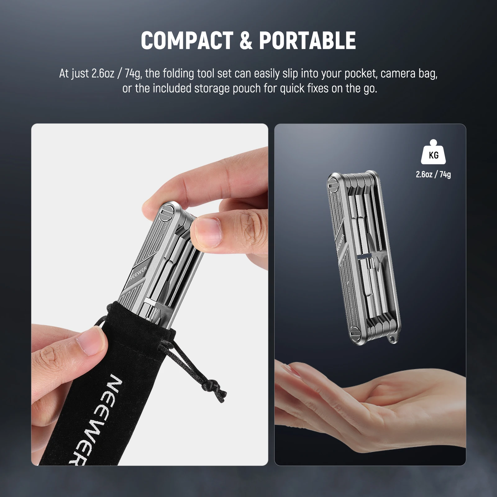 10-in-1 Folding Screwdriver Set Pocket Tool for Camera Cage Rig Top Handle Tripo