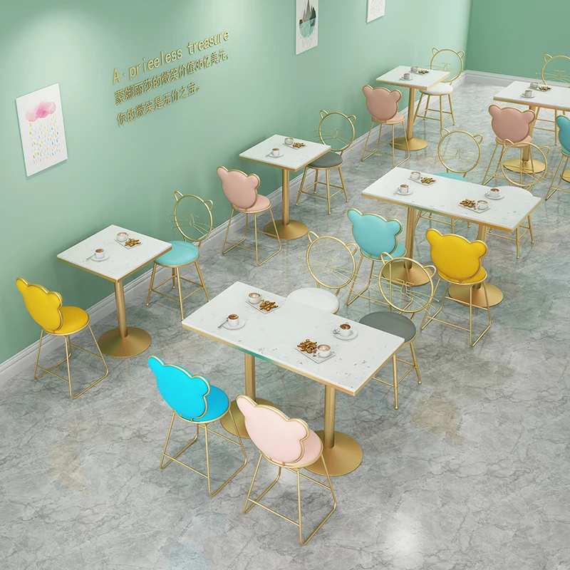 Cheap Modern Luxury Hot Coffee Shop Furniture Pink Velvet Fabric Cushion Chair With Golden Legs Chairs And Table Set For Cafe