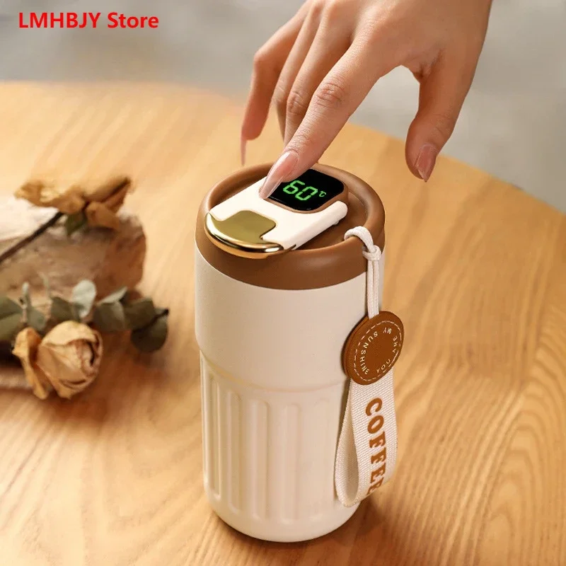

Кофейная чашка LMHBJY из нержавеющей стали, портативная интеллектуальная чашка для измерения температуры, изоляционная чашка с высоким внешним видом, кофейная чашка