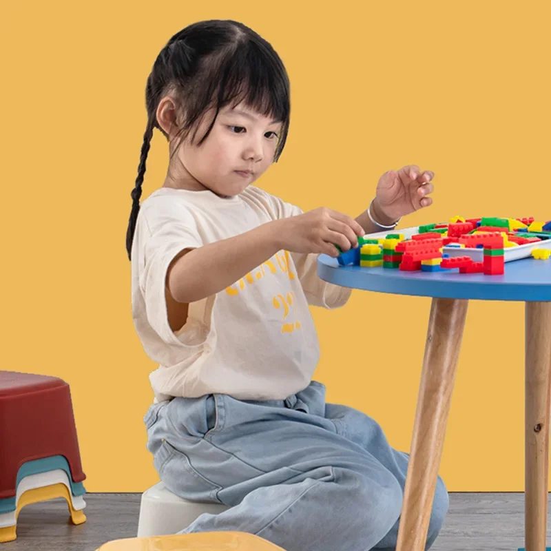 Home Use Simple Thickened Plastic Cartoon Colored Children's Stool Bathroom Anti-slip Short Stool Children's Chair folding stool baby footstool