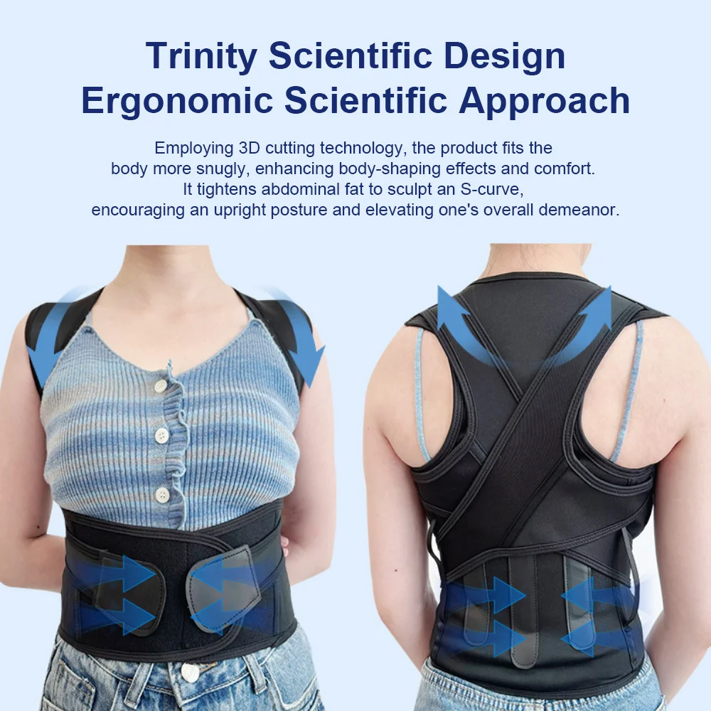 Adjustable Back Brace Posture Corrector Belt for Women & Men Lumbar Support Shoulder Support for Improving Scoliosis