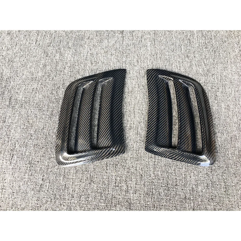 탄소 섬유 전면 공기 통풍구 트림 커버 스티커 벤츠 C 클래스 W204 C63 AMG 2008-2014 범퍼 액세서리