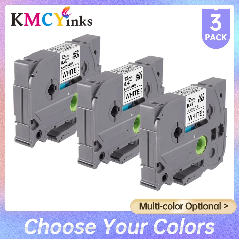 KMCYinks 호환 6/9/12mm Tze231 형제 라벨 테이프 P 터치 프린터 용 Tze 테이프 Tze-231 tze 231 tz231 tze131 tze221 tze211