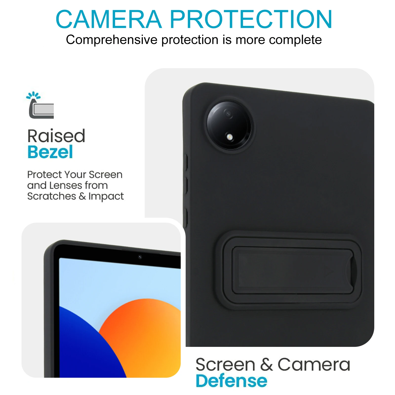 Matte Stand Tablet Case - Durable Hard PC+TPU Protective Cover