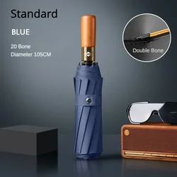 Luxury Windproof and Waterproof Folding Umbrella - 32 Bone Design (Blue - 20 Bone)