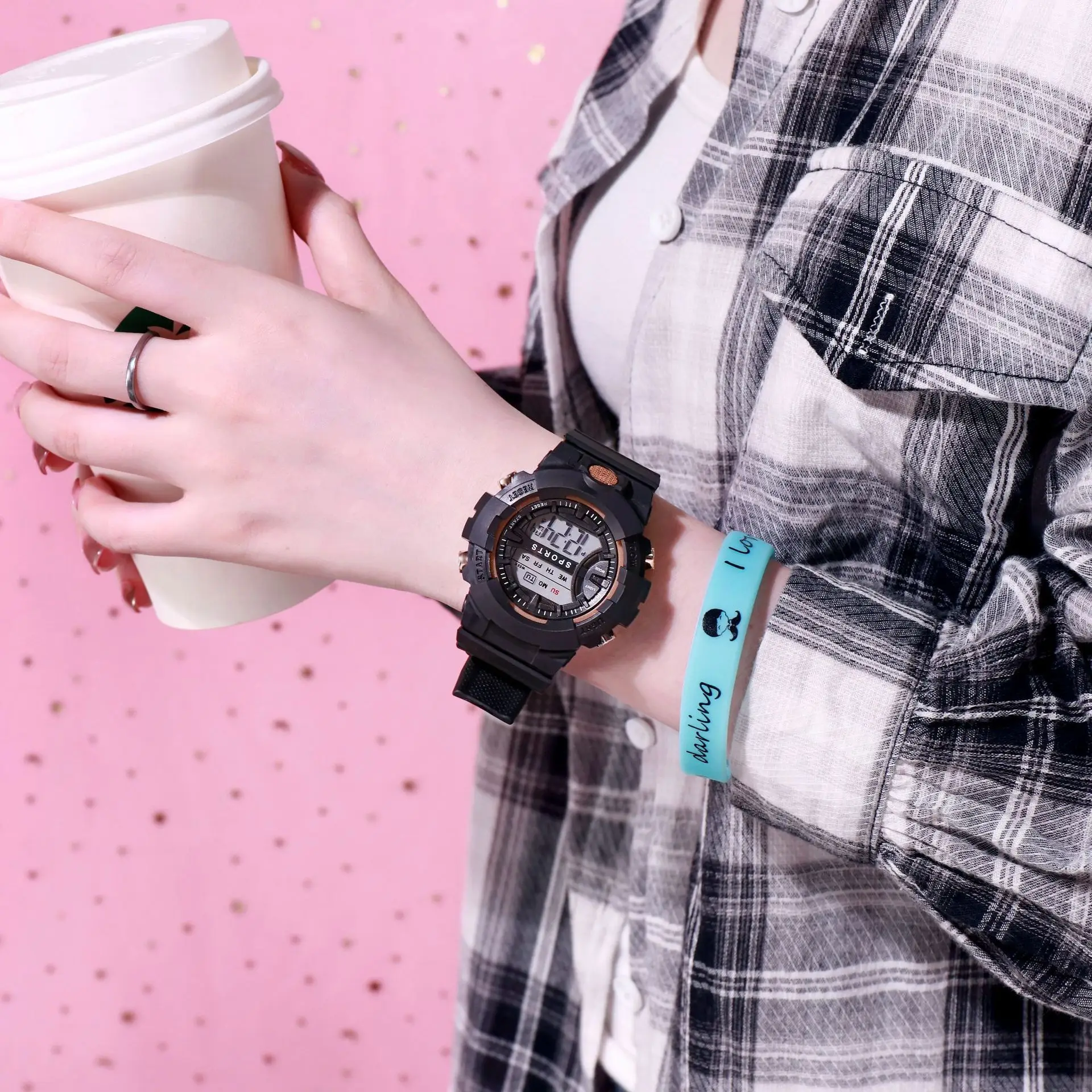 Digital Watch Minimalist Student Sports Waterproof Electronic Watch For Women and Men Children Luminous