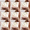 Floral Hoop Initial Zipper Makeup Pouch Travel Essentials Wedding Makeup Storage Organizer Bachelorette Party Gift Bag for Girls 1