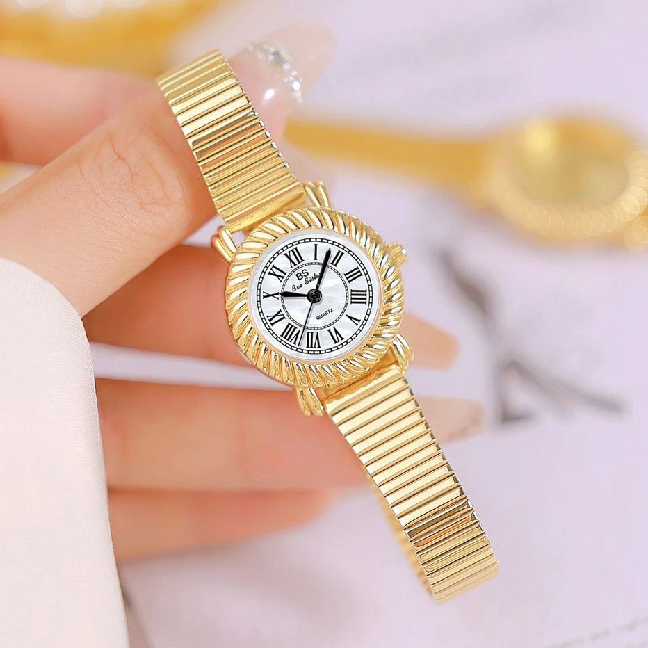 

BS bee sister Brand Women Watch High Qualities Quartz Waterproof Clock Luxury Gold Stainless Steel Mesh Belt Female Watches Gift