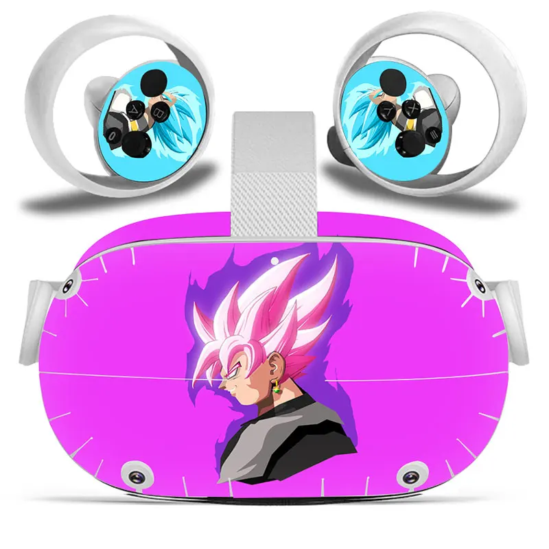 Dragon Ball Goku Skin Sticker For Oculus Quest VR2 Headset Virtual Reality Controller Decal Cover Protective PVC Skin 