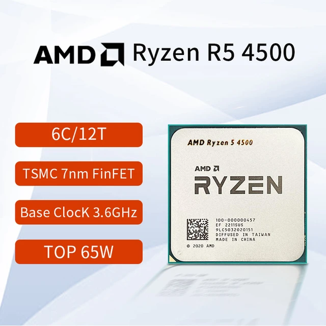 BOX AMD Ryzen 5 4500 3.6GHz 6Core 12T 8MB Cache AM4 Socket CPU